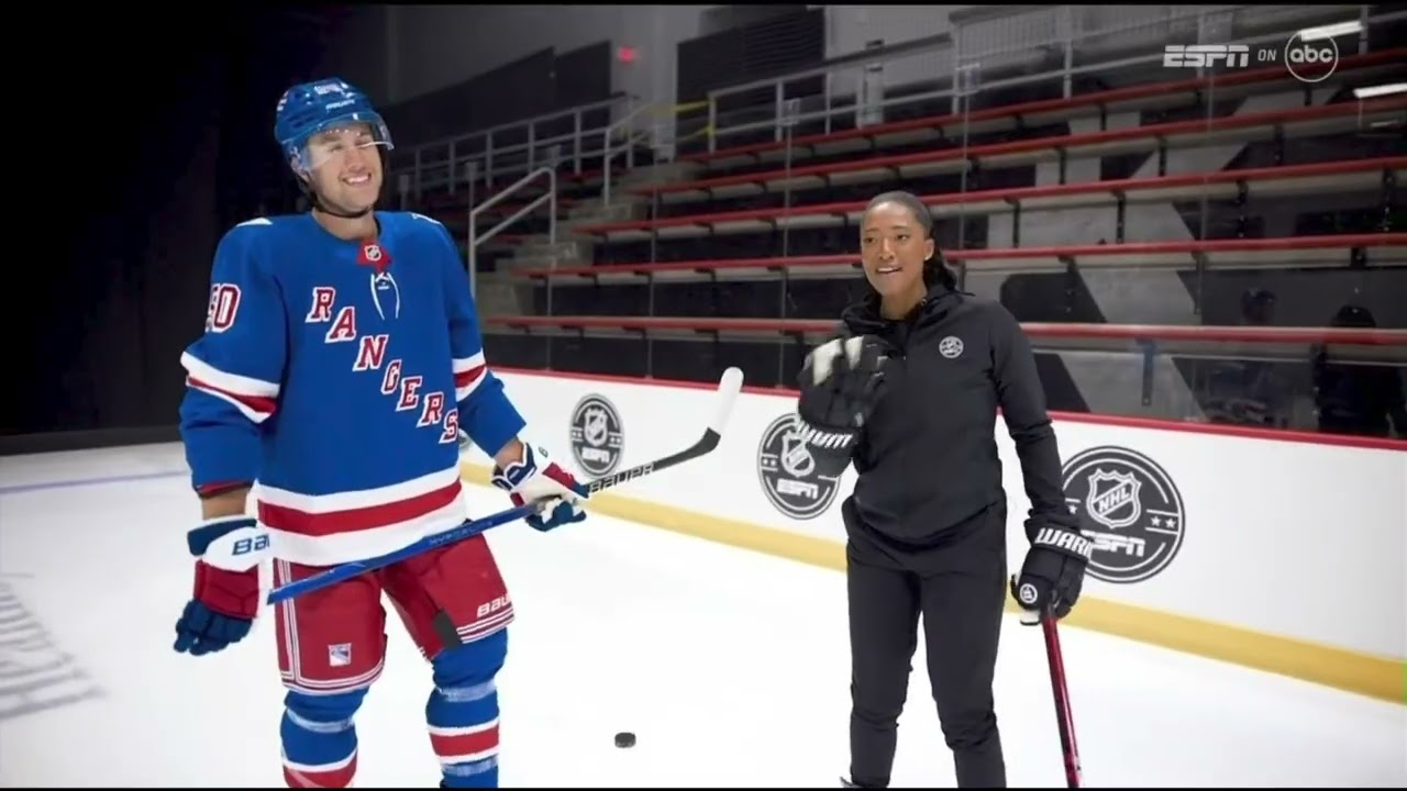 THE ART OF THE BODY CHECK-Blake Bolden, P.K. Subban, T.J. Oshie and Will Cuylle of the NY Rangers