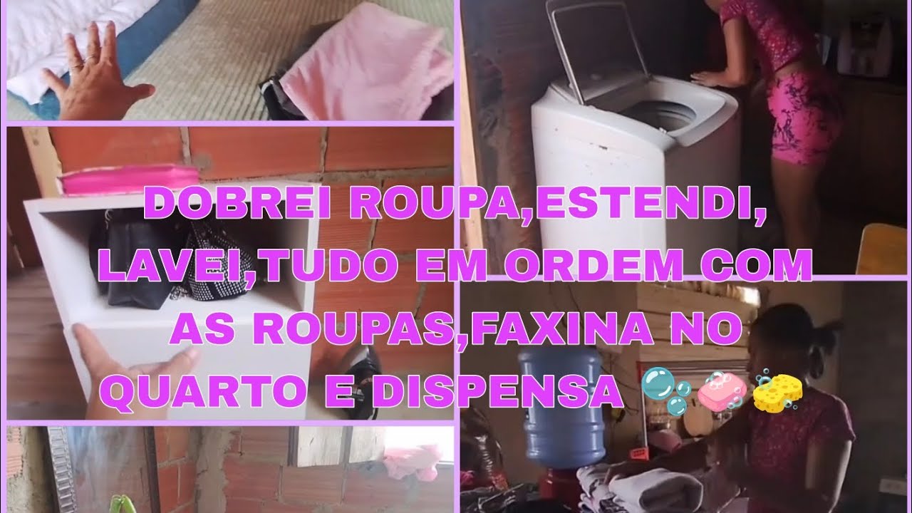 Dobrei,coloquei roupa pra lavar,estendi, limpeza no quarto e dispensa,tudo em ordem na casinha! 🙏