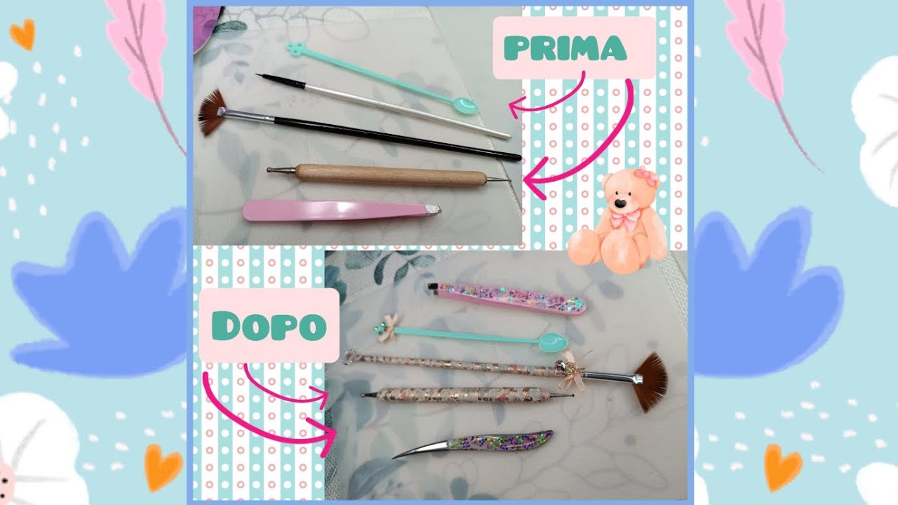 tutorial resina uv - decoro pennelli e pinzette, richiesto da alcune amiche ❤️😘#resinauv #nailart