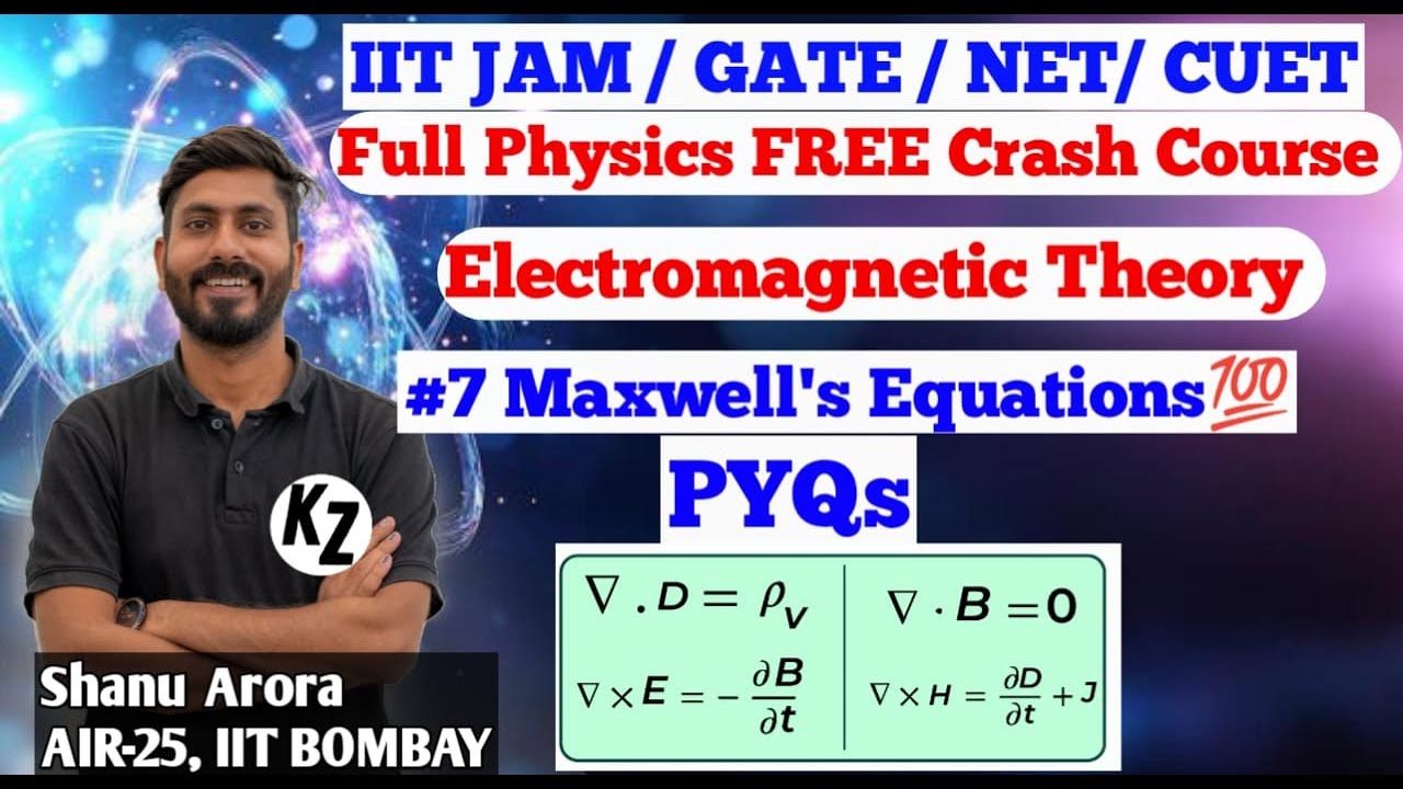 IIT JAM 2026 physics free crash course || IIT JAM EMT Maxwell's Equation PYQs || MIT Shanu Arora