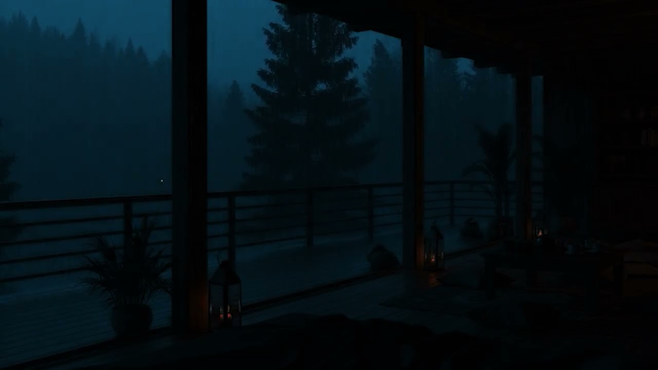 Quiet Night Rain Before the Front Porch 🌧️ ( No Ads ) |  Dark, Peaceful Space for Deep Sleep