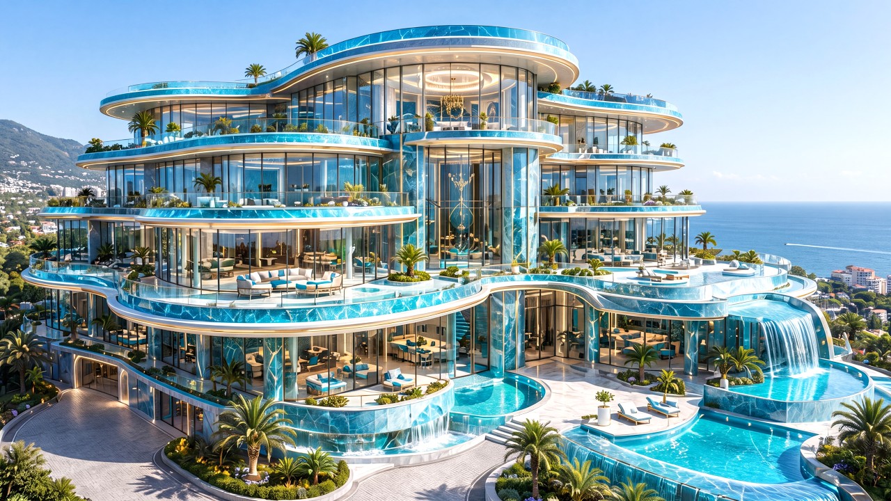 Inside the Ultimate Turquoise Mega Mansion 💎✨ | Luxury Lofi & Chill Ambient Music | 4K