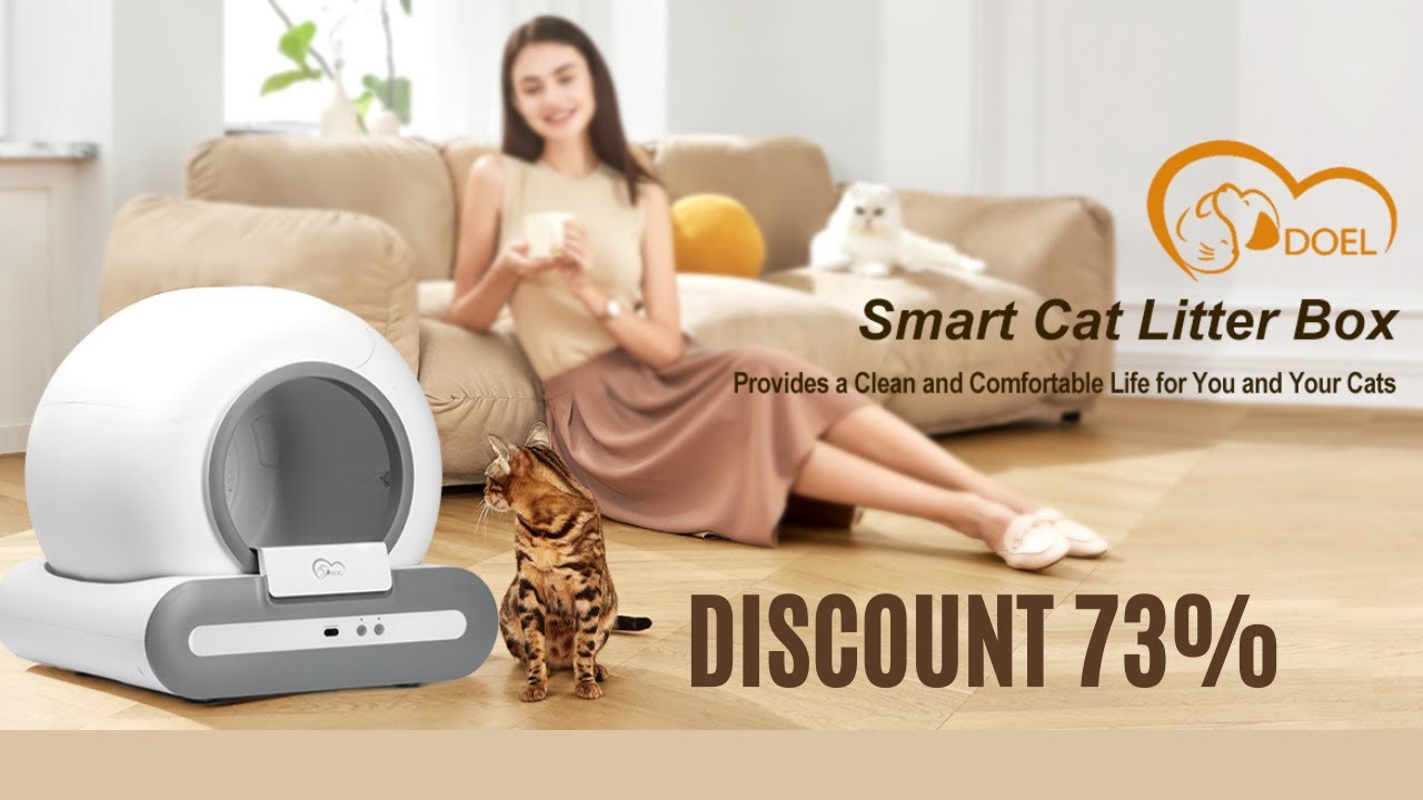 DOEL Automatic Cat Litter Box Self Cleaning with App Control & Cat Litter Mat Smart Cat Toilet