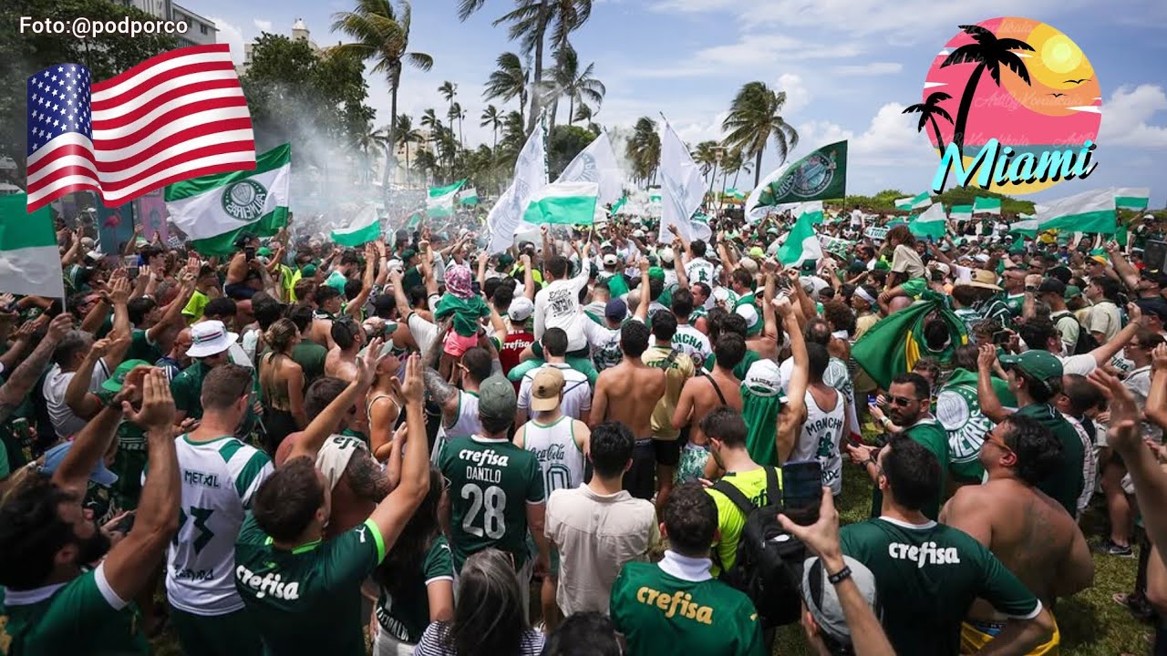 TORCIDA DO PALMEIRAS INVADE MIAMI NOS ESTADOS UNIDOS