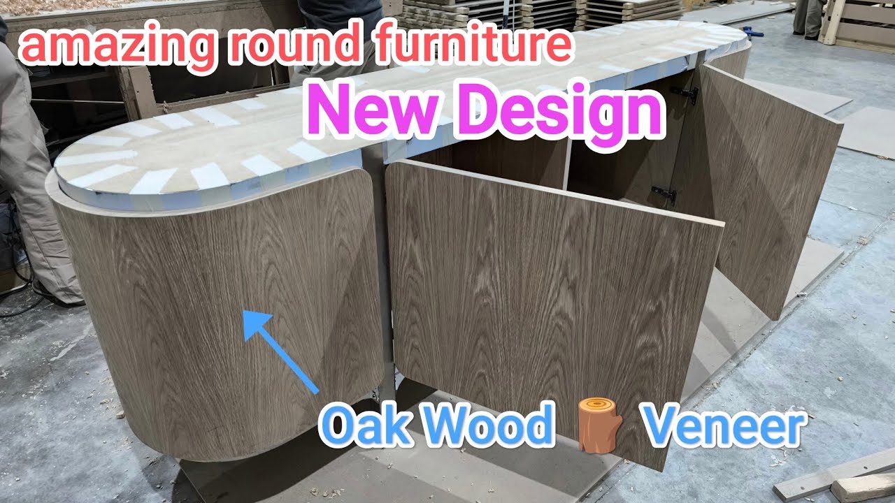 Modern Round Oak Cabinet with Metal Legs | DIY Woodworking Project amazing round furniture work.