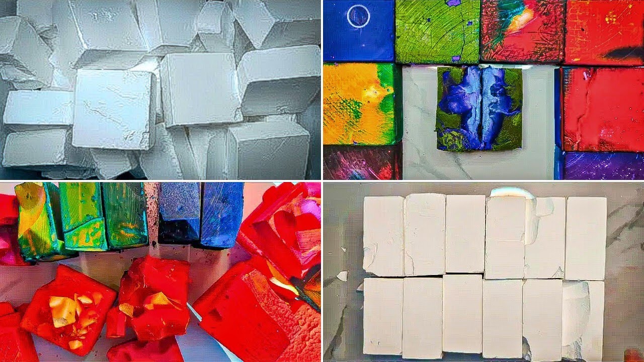 Satisfying Plain & Dyed Gym Chalk! @APowderyMess  | Gym Chalk