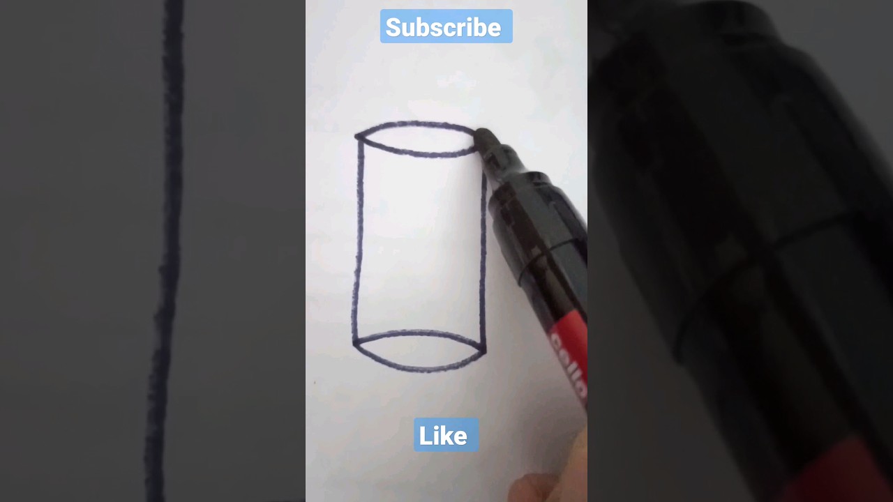 Drawing cylinder 3D #shape