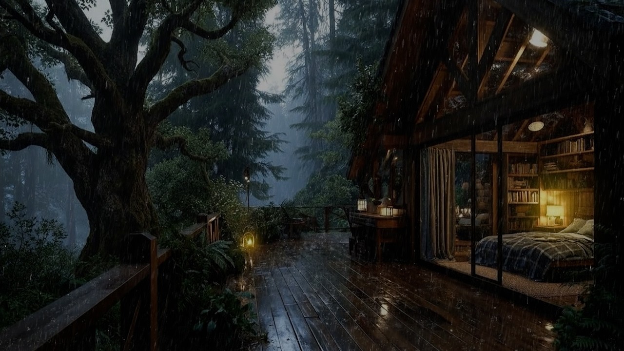 Night forest rain sounds | Deep sleep, relaxation, and stress relief
