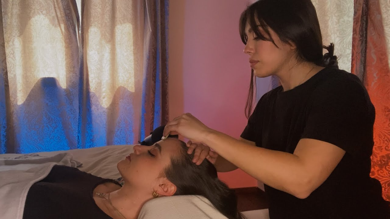 ASMR | Massaggio alla testa con Gua Sha su persona reale • per insonnia ed emicrania • Spa roleplay