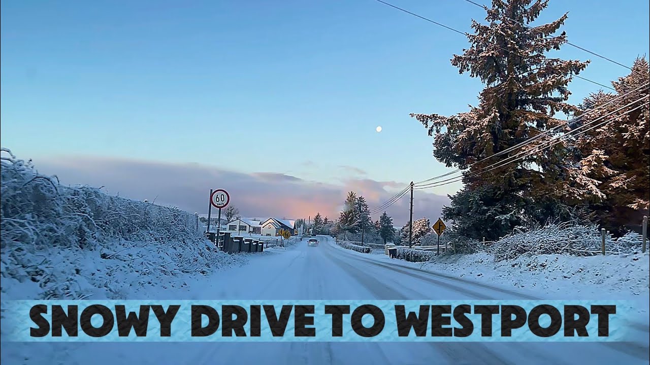 Snowy Drive from Charlestown to Westport Tesco | County Mayo