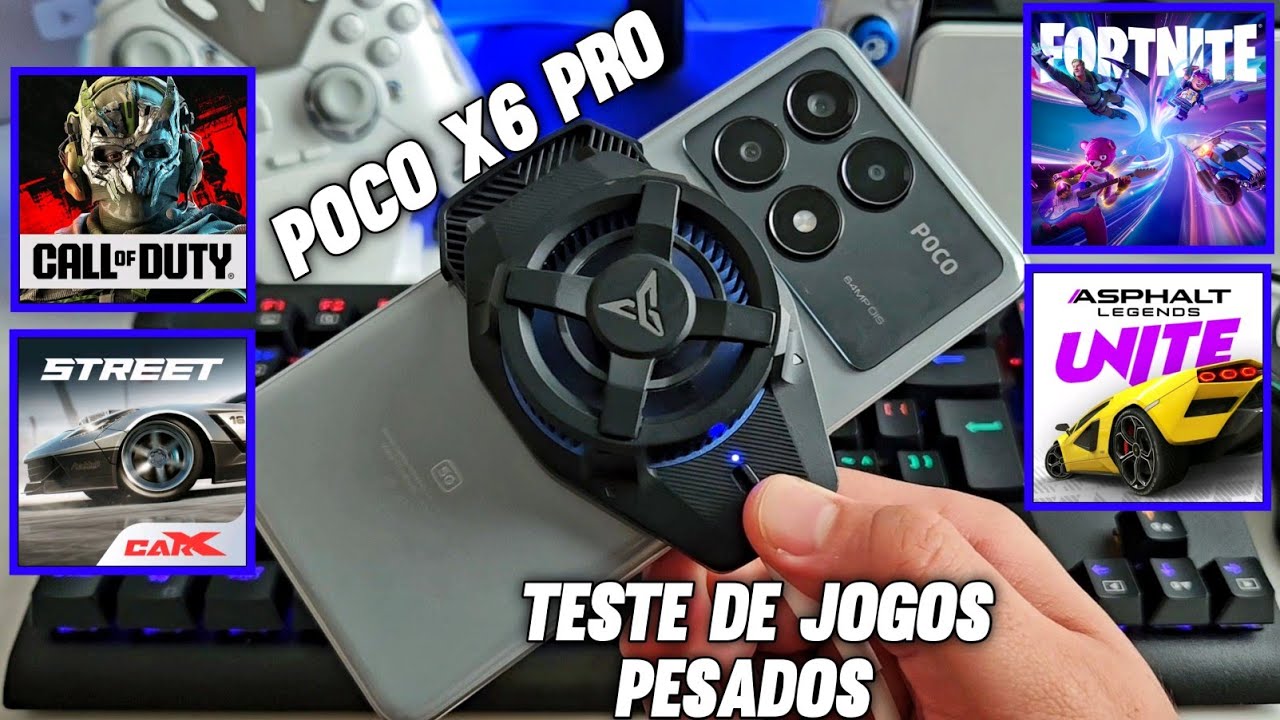 POCO X6 PRO GAMING TEST COM COOLER E GAME TURBO NO MÁXIMO!