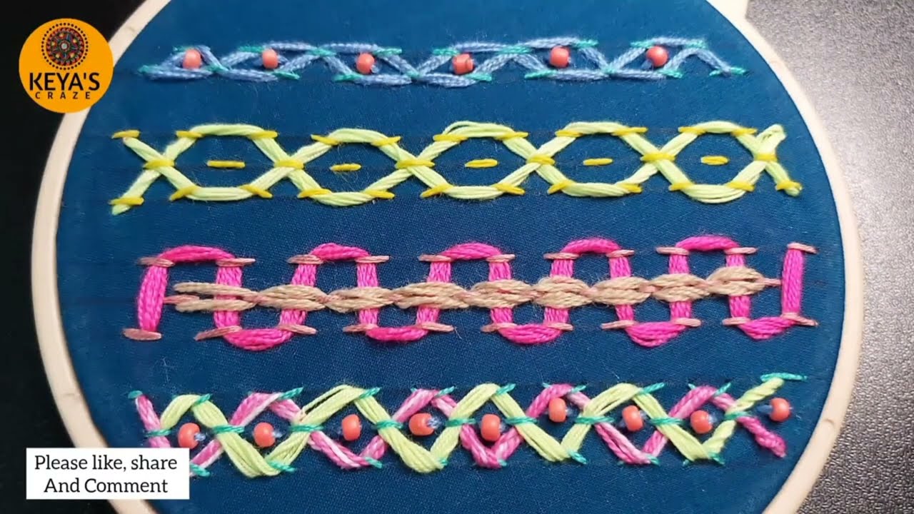 Borderline hand embroidery design 