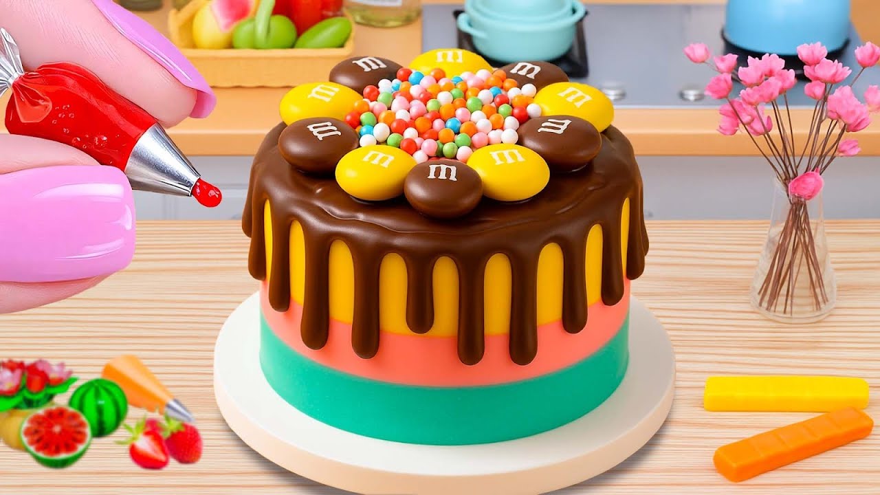 Bolo de Chocolate Arco-Íris com M&M 🍫🌈 Doce e Divertido ✨ Cake Wish