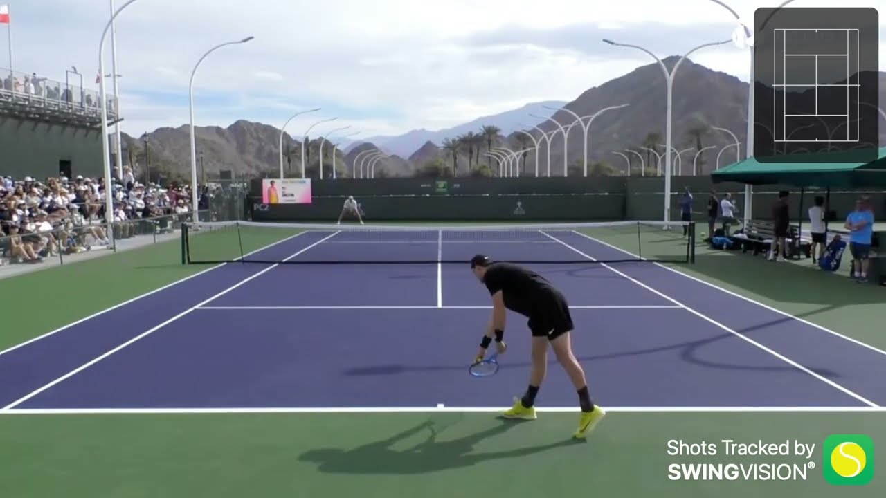 Ben Shelton and Jack Draper Practice - SwingVision Editing and Stats (Indian Wells 2025)