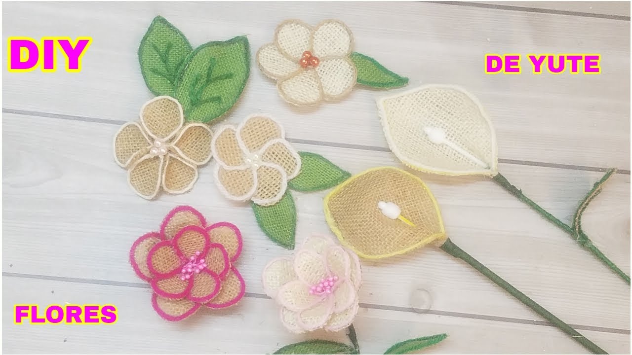 COMO HACER FLORES DE YUTE FÁCILES - 4  Jute Flowers - Handmade Home Decorating Ideas With Jute