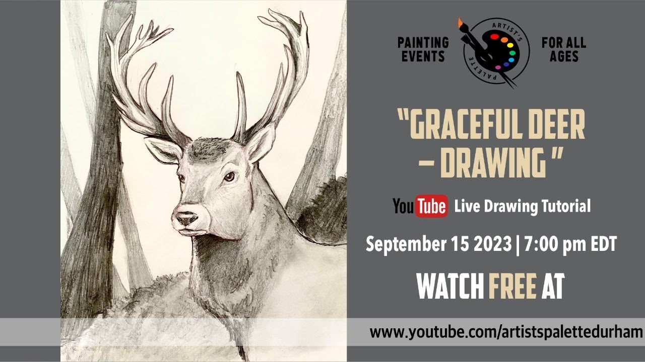 Graceful Deer - Drawing | Live Drawing Tutorial - Learn to draw from home step-by-step
