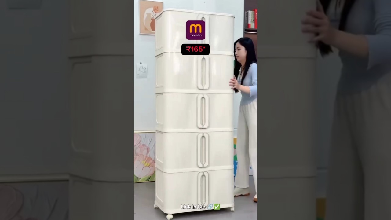 Storage box/Foldable Wardrobe,Storage Stacker Wardrobe,Plastic stakeable Organiser #meesho