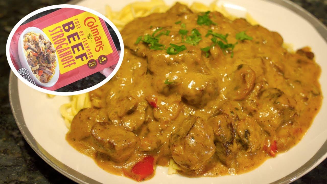 UK Colman’s Beef Stroganoff Mix Packet - Very Delicious Chuck Beef Stroganov бефстроганов! [4K ASMR]