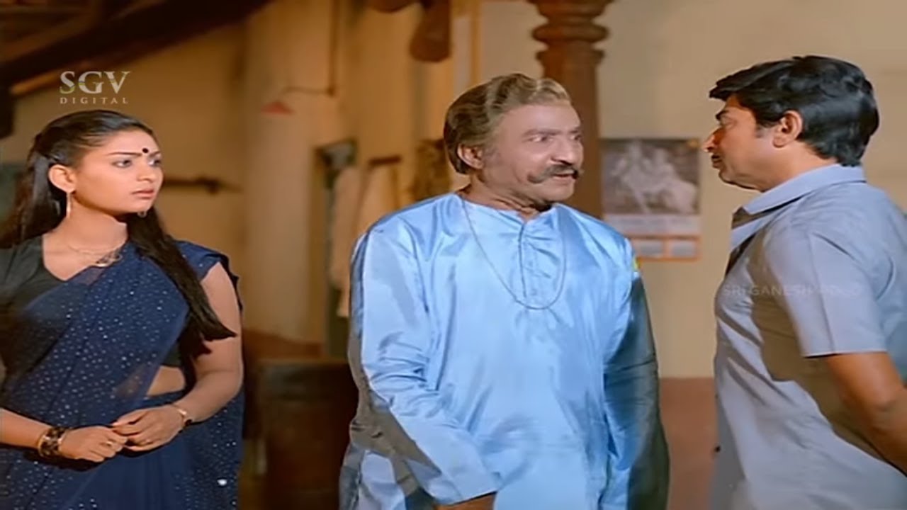 Balakrishna Forcing Dr.Rajkumar To Marry Daughter Scenes | Dhruva Thare Kannada Movie Part-5