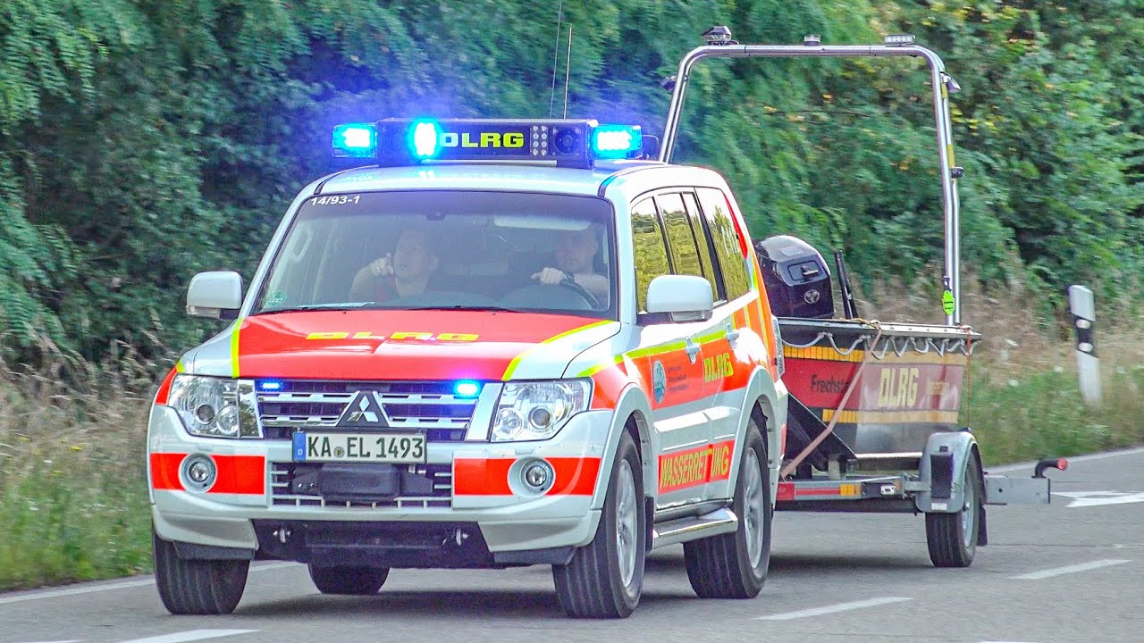 [BADEUNFALL 🛟 GROẞEINSATZ] DLRG & DRK aus dem Kreis KARLSRUHE auf EINSATZFAHRT ~ BAD SCHÖNBORN~BOOTE