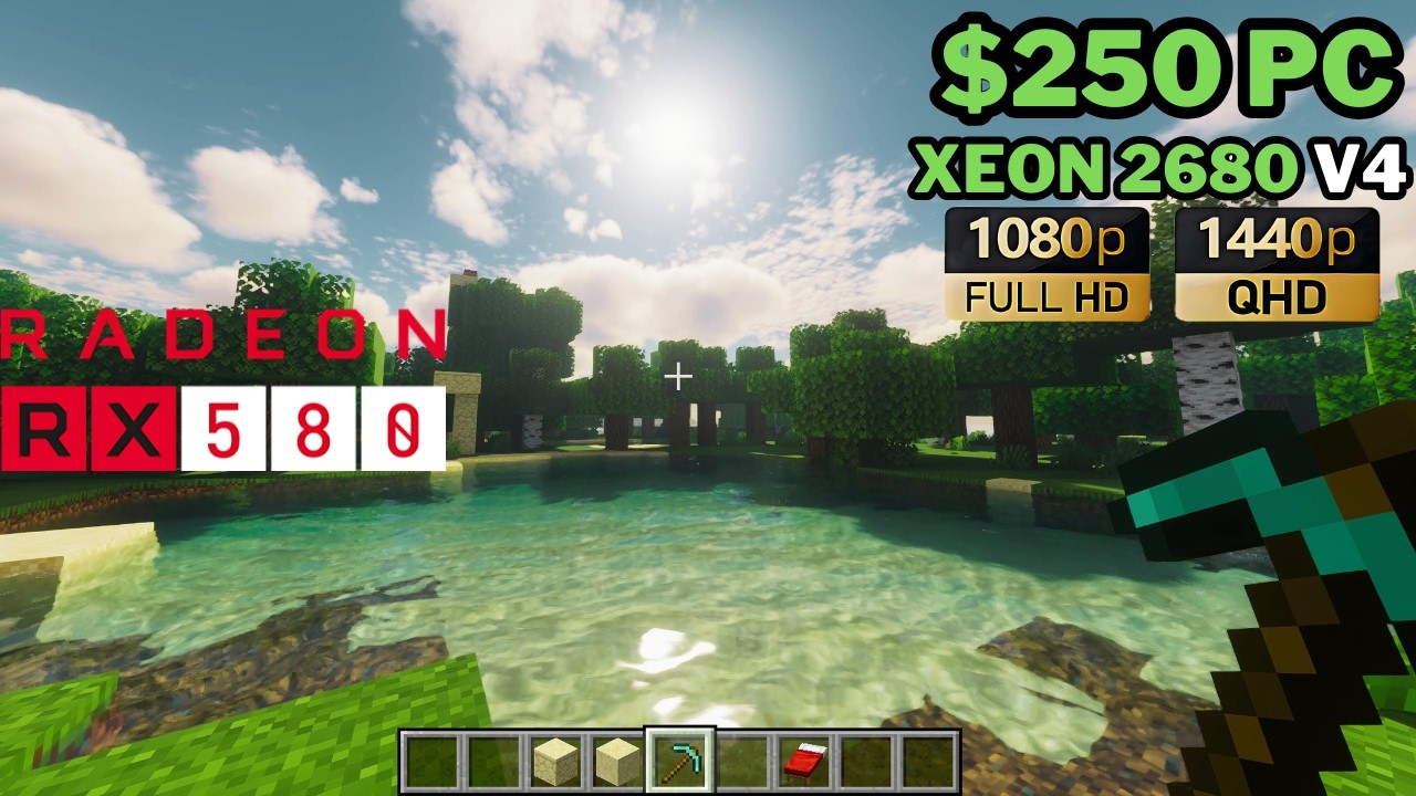 Minecraft 1.21 On A $250 Gaming PC | Xeon E5 2680 V4 + RX 580 8GB (2048SP) | 1080P - 1440P Benchmark