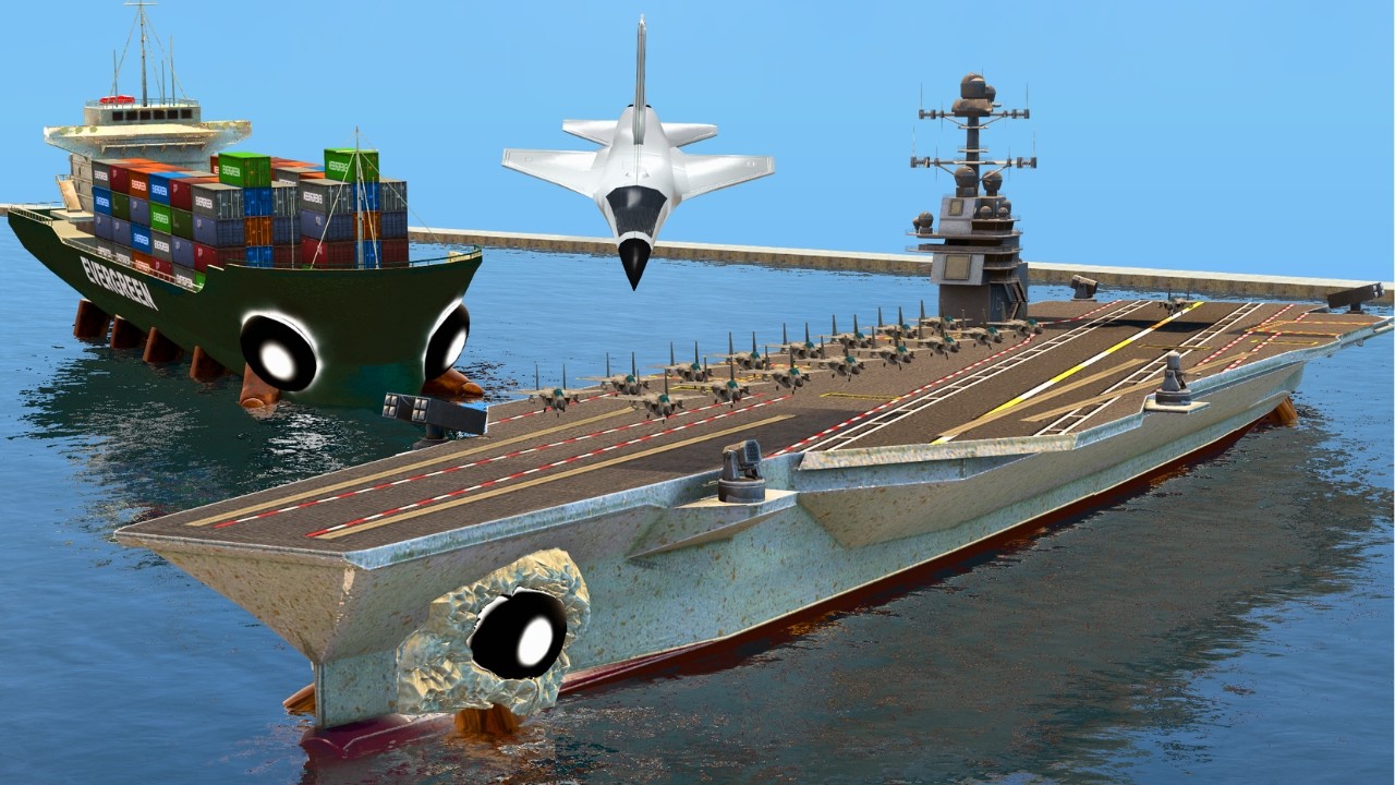I Become Crab Craft Carrier USS Abraham Lincoln Sea Monster In Garry's Mod