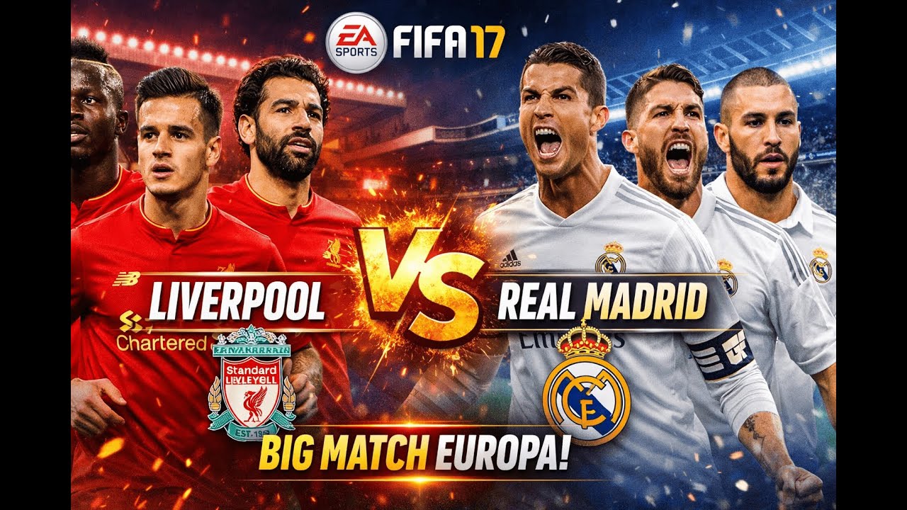 Liverpool vs Real Madrid FIFA 17 Gameplay  Epic European Clash