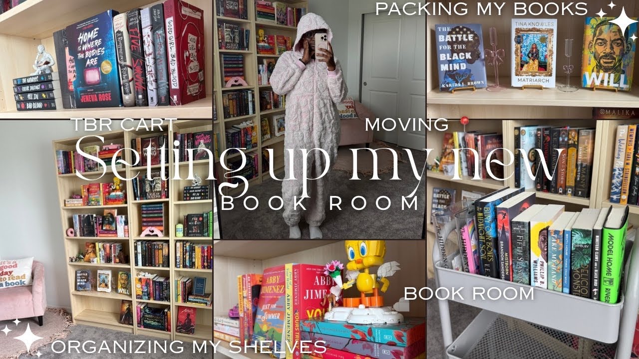 Я переехала!📍| пакую книги 📦 обустраиваю новую комнату для книг 📖 расставляю книжные полки 📚