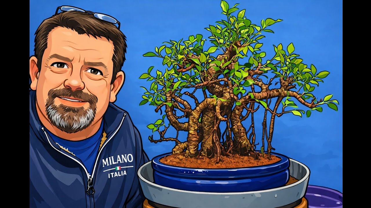 Repotting a new ficus bonsai 