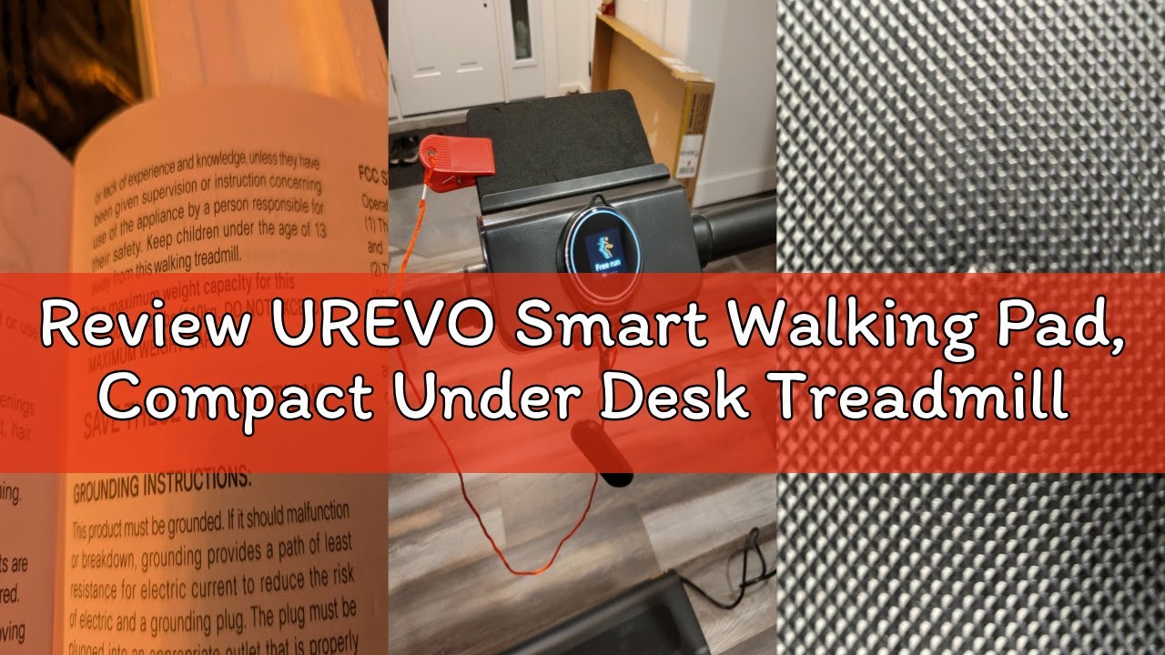 Review UREVO Smart Walking Pad, Compact Under Desk Treadmill with Double Shock Absorption, Quiet Ope