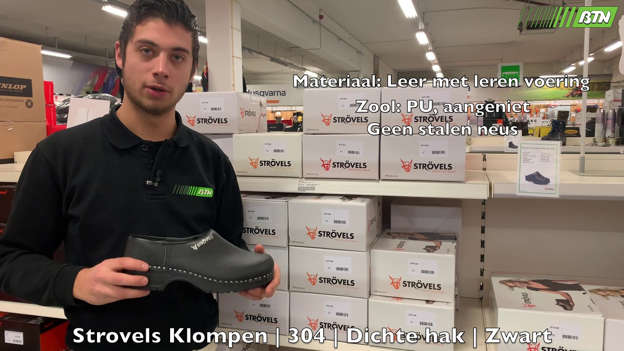 Strovels Klompen | 304 | Dichte hak | Zwart - BTN de Haas