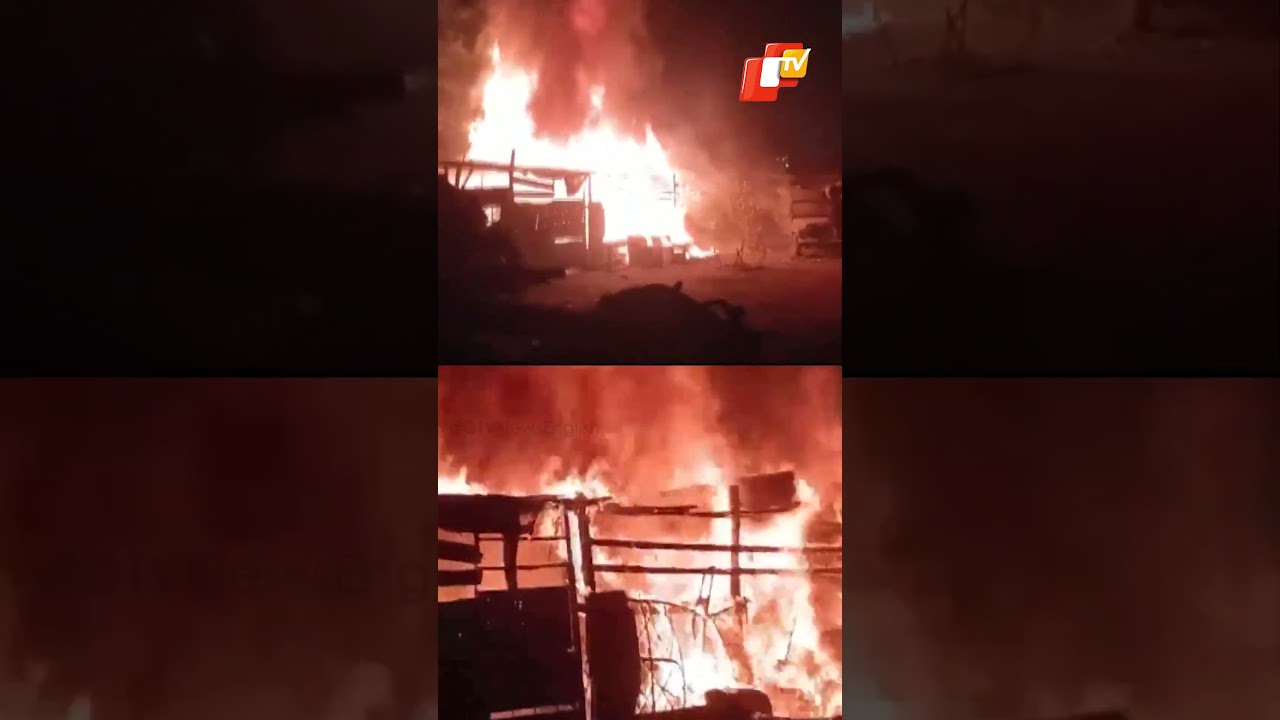 Watch! Massive Fire Erupts Near Lucknow&rsquo;s Keshav Nagar Scrap Market