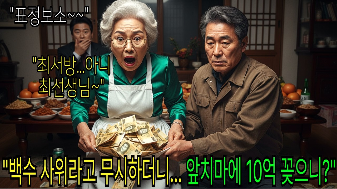 명절에 백수 사위 구박하던 장모님, 사위가 현찰 10억을 장모님 앞치마에 꽂아주니 처가가 뒤집어지는데