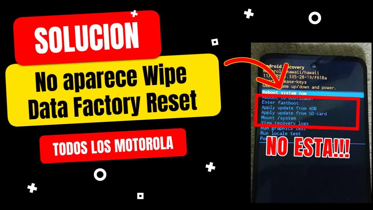 SOLUCIÓN no aparece el Wipe Data Factory Reset en el modo Recovery TODOS LOS MOTOROLA MTK