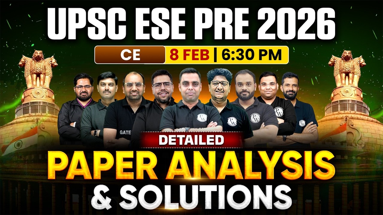 ESE 2026 Prelims Exam Analysis | Civil Engineering | ESE Prelims 2026 Paper Solution | 8th Feb 2026