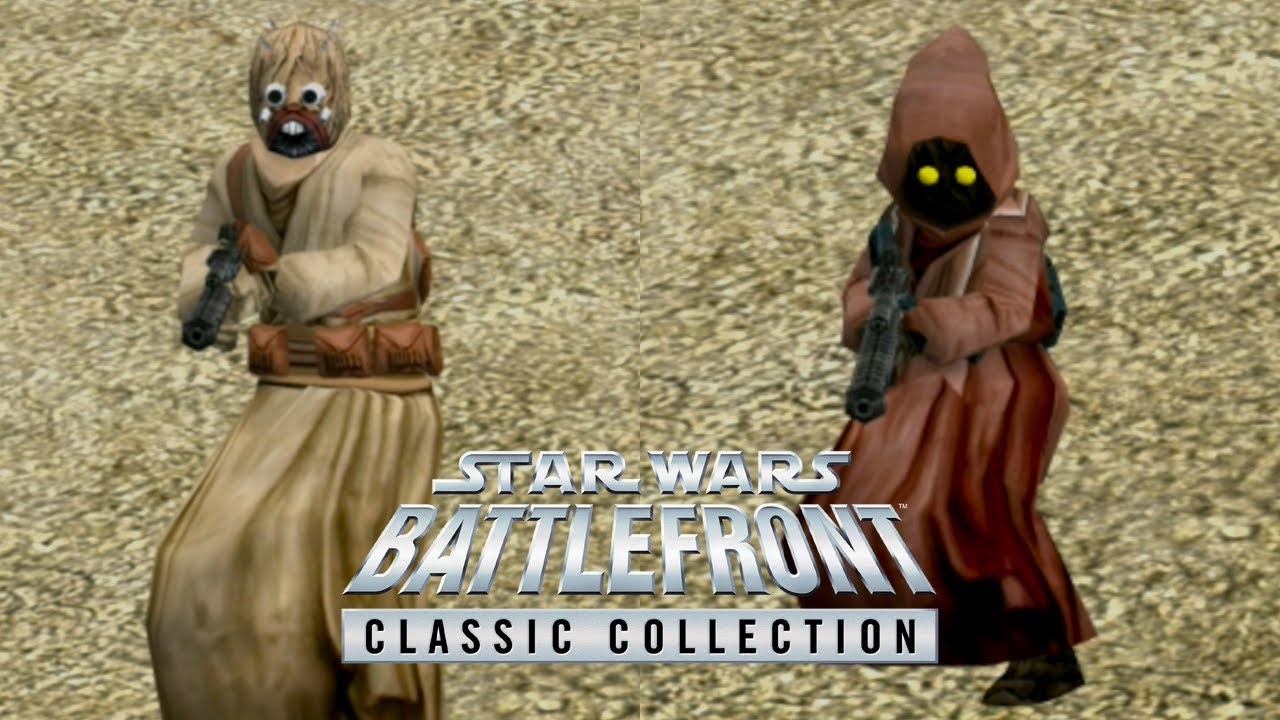 Star Wars Battlefront Classic Collection - Tusken Raiders vs Jawas Hunt Mode Gameplay (4K 60FPS)