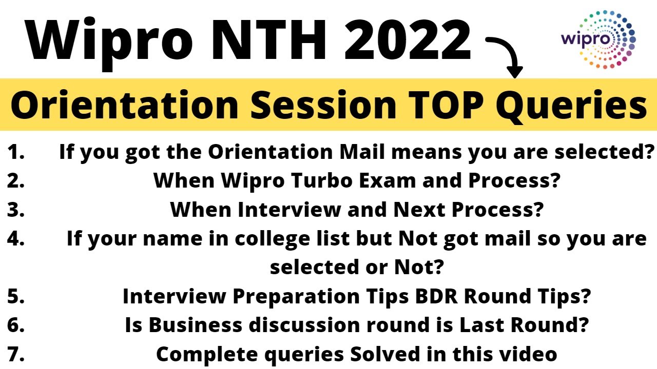 Wipro Orientation Session Important TOP Points | All Queries Solved | Must Watch Elite NTH 2022