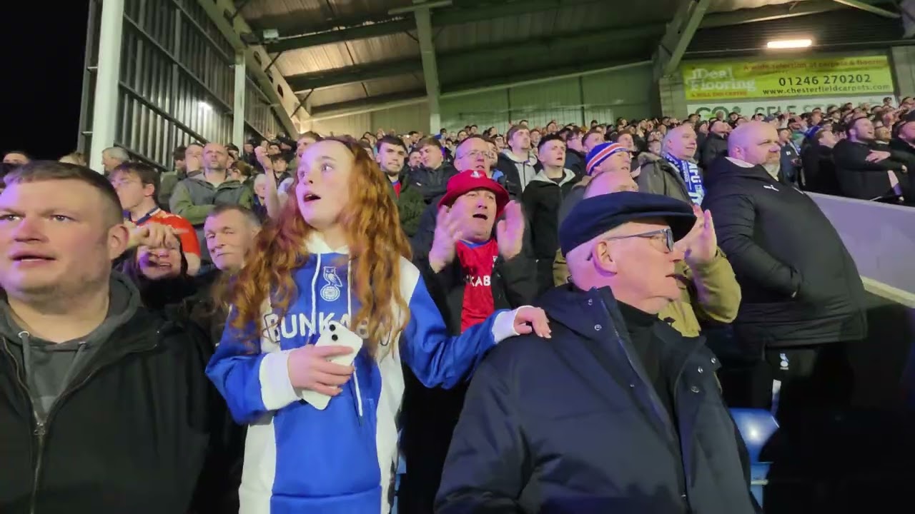 Latics Fans in Full voice at Chesterfield FC 0 Vs Oldham Athletic 3 Sky Bet League 2 17/3/2026