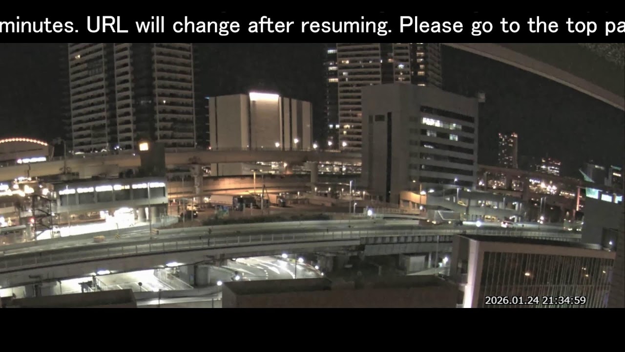 阪神高速3号神戸線 京橋PA付近 ライブカメラ Japan Hanshin Expressway No.3 Kobe Line Kyobashi rest area near Live Camera.