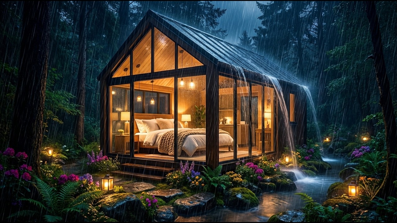 Peaceful Rain in the Forest Cozy Cabin for Deep Sleep,Anxiety,Overthinking, Insomnia & Stress Relief