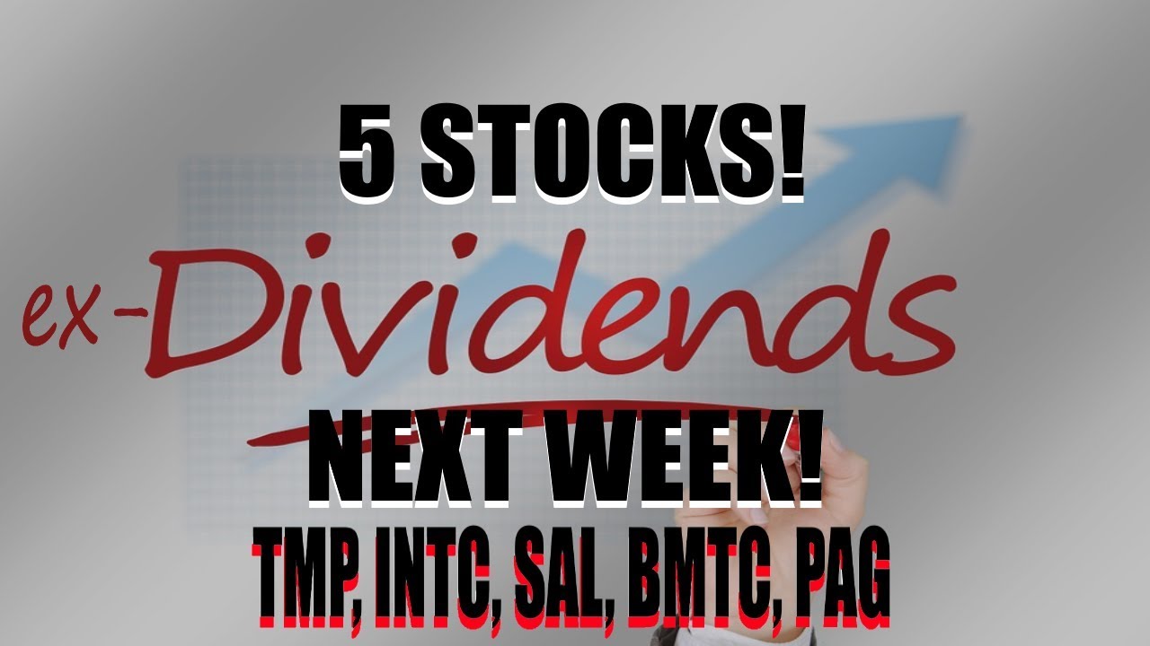 Market Up! - Ex-Dividends Next Week- Dividend Investing TMP, INTC, SAL, BMTC, PAG - Feb 5 - Feb 9
