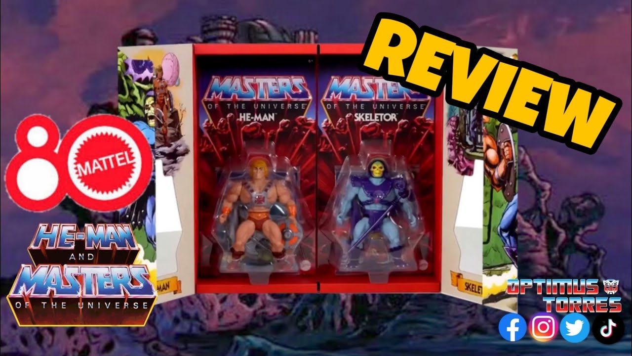 HE-MAN & SKELETOR / MOTU 80 ANIVERSARIO MATTEL PACK / VINTAGE 