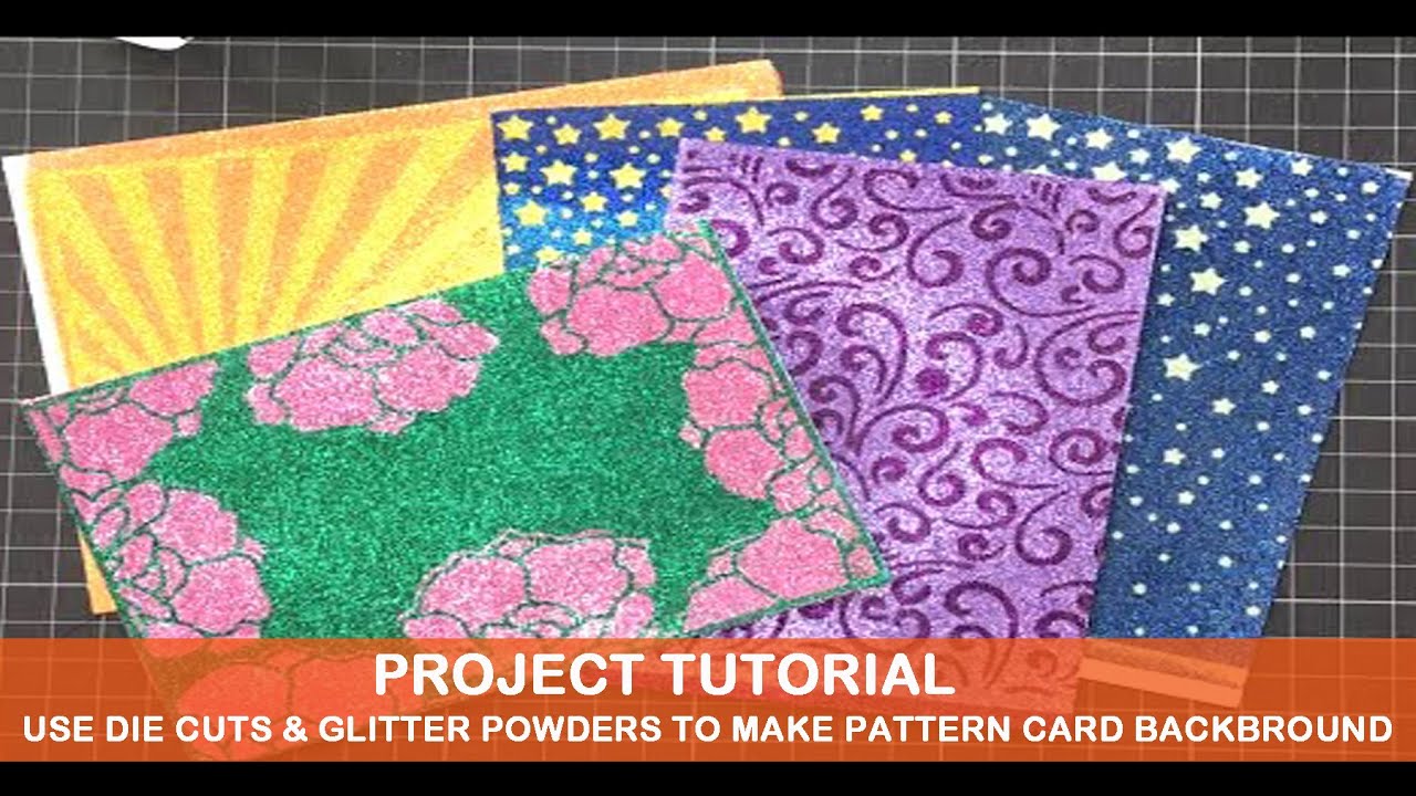 Use Die Cuts and Glitter Powder to Make Card Background #alinacutle #alinacraft #alinacraftstore