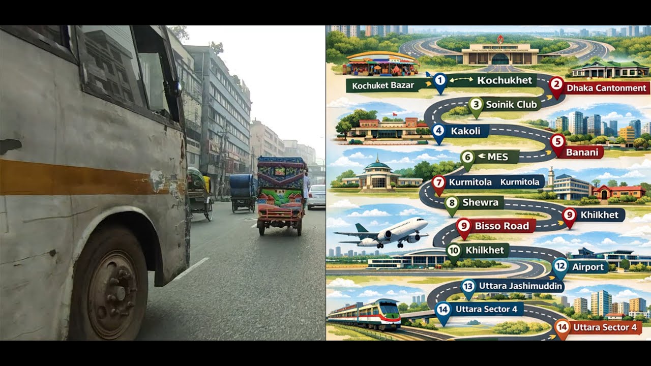 Kochukhet to Uttara | Banani to Bttara | Soinik Club to Uttara | Banani to Airport | Kakoli #dhaka