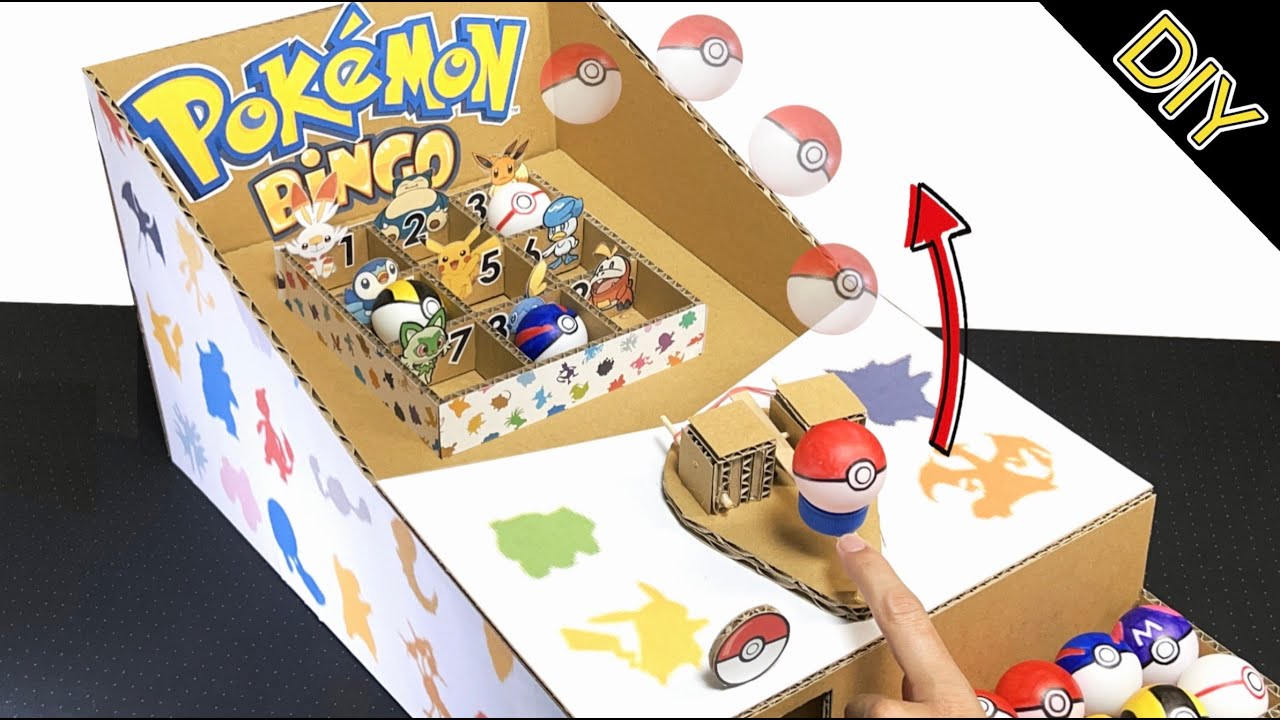 段ボール ポケモンビンゴゲーム  ストラックアウト 作り方　自由研究