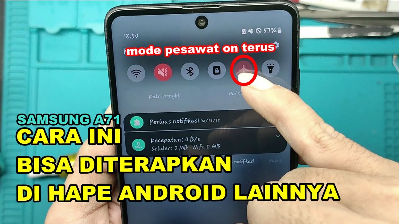 SAMSUNG A71 AIRPLANE MODE (mode pesawat on terus).