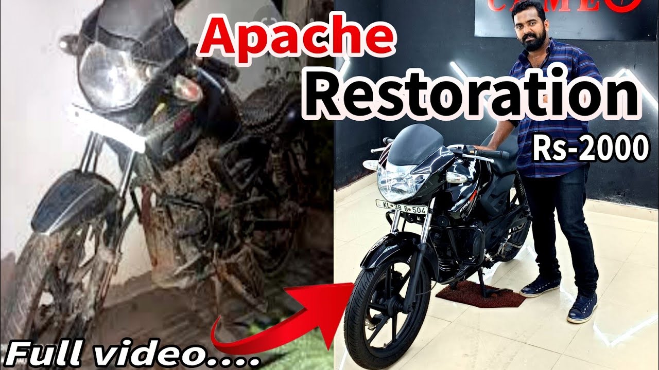 Fully destroyed TVS Apache rtr 160 complete restoration full video | tvs apache bike restoration