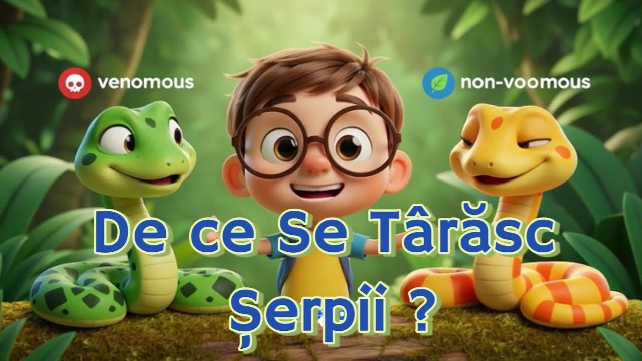 De ce se târăsc șerpii ? Curiosel explică pentru copii ! Desene educative pentru cei mici 