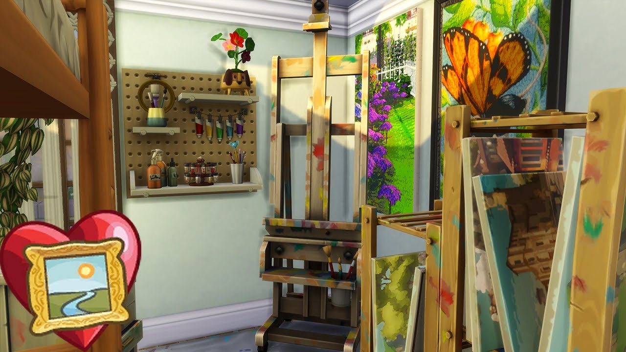 🖌️🛏️Bedroom/Art studio - The Sims 4 - Chatty Build