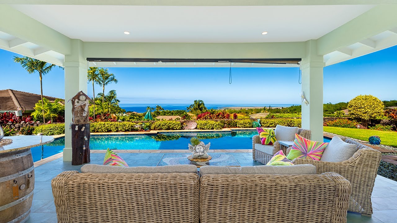 Hawaii Real Estate - Beautiful Residence in Hualalai Colony with Ocean View, Pool, and Garden
